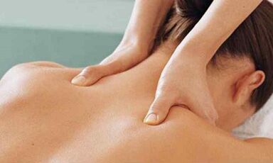 Cervical column massage with osteochondosis